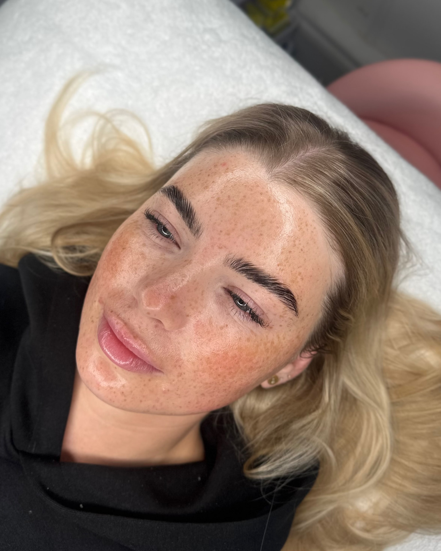 Brow treatment and glowing skin at The Faced Studio